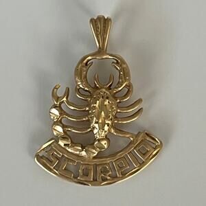 14kt Gold Scorpio Necklace Pendant Charm Michael Anthony Zodiac Astrology Vintag